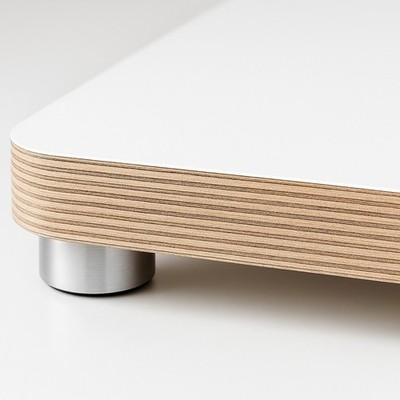 audioIN -bASE25WS- HiFi Gerätebasis MPX weiss - 25x25 cm - Füsse silber