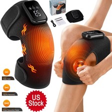 Cordless Knee Massager with Heat Vibration Electric Heated Knee Brace 3 Heating