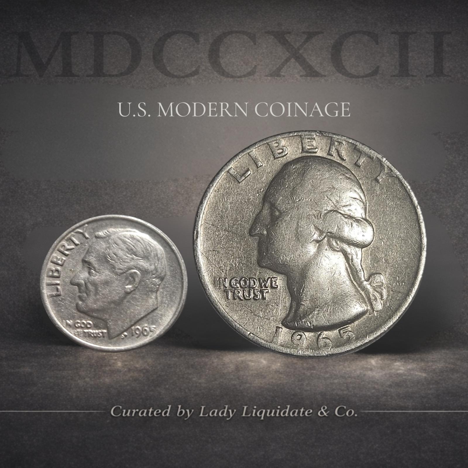 1965 U.S. Type Coin Set - The Clad Transition Year - RARE QUARTER WITH ...