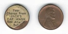 Your Change From Jack's Car Wash BELL, CALIF.----Stickered 1950-S Lincoln Cent