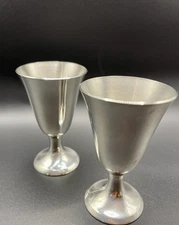 2 Vintage Stieff💙Pewter P57 Gobblets Hollow Ware Metalware Chalices Solid