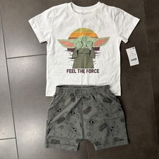 Star Wars Grogu Baby Yoda Outfit Short Sleeve Shirt And Shorts Size 3T new