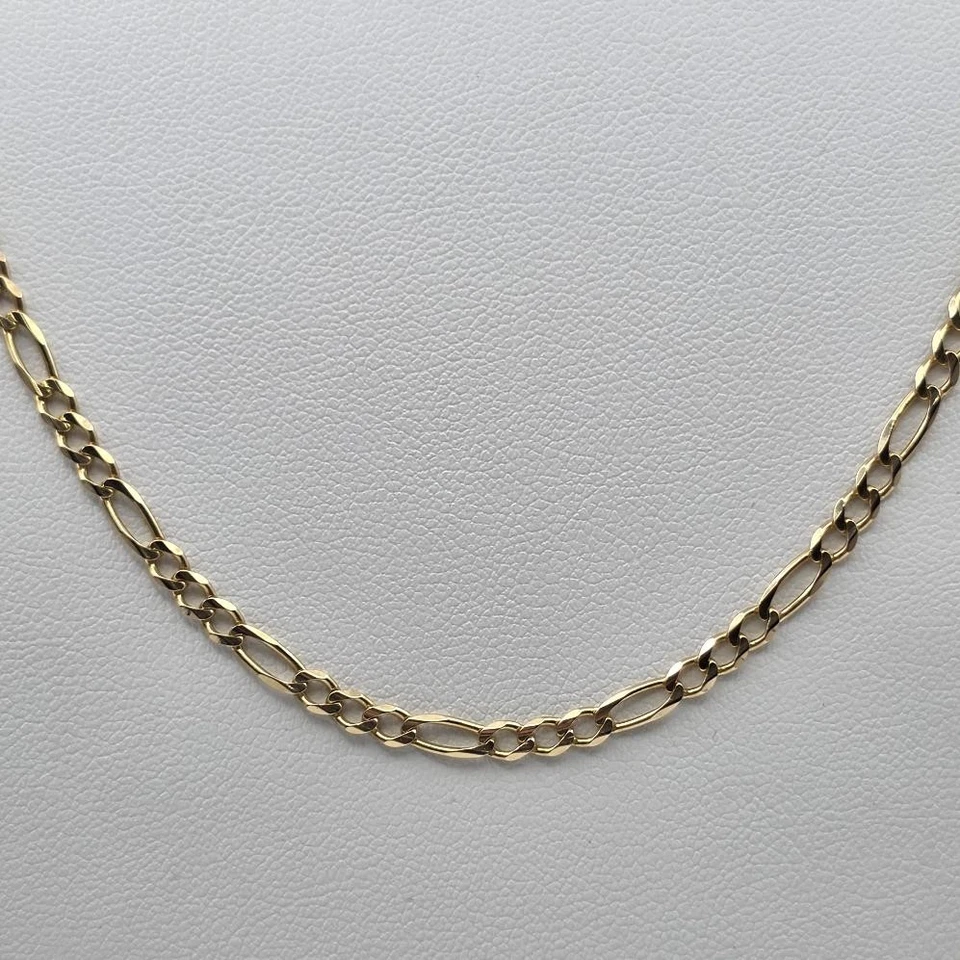 21.5" Long 14K Yellow Gold 3mm Thick Figaro Link Chain Necklace MADE IN ITALY - Image 2 of 4