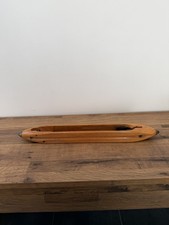 Vintage Holz Webstuhl Shuttle 16,5 cm Metallspitze Antik Textil Bastelwerkzeug