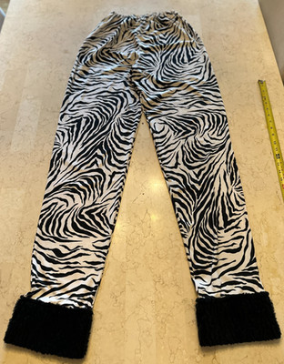COOL Rock Star Spandex Zebra Pants Comfy Super Stretchy with Cuffs L