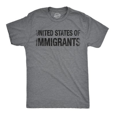 Mens United States of Immigrants T Shirt Funny Citizen Activist American Tee