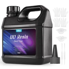 UV Resin Kit 1000g Bulk No Odor Upgrade Clear UV Epoxy Resin Hard Fast Cure R...