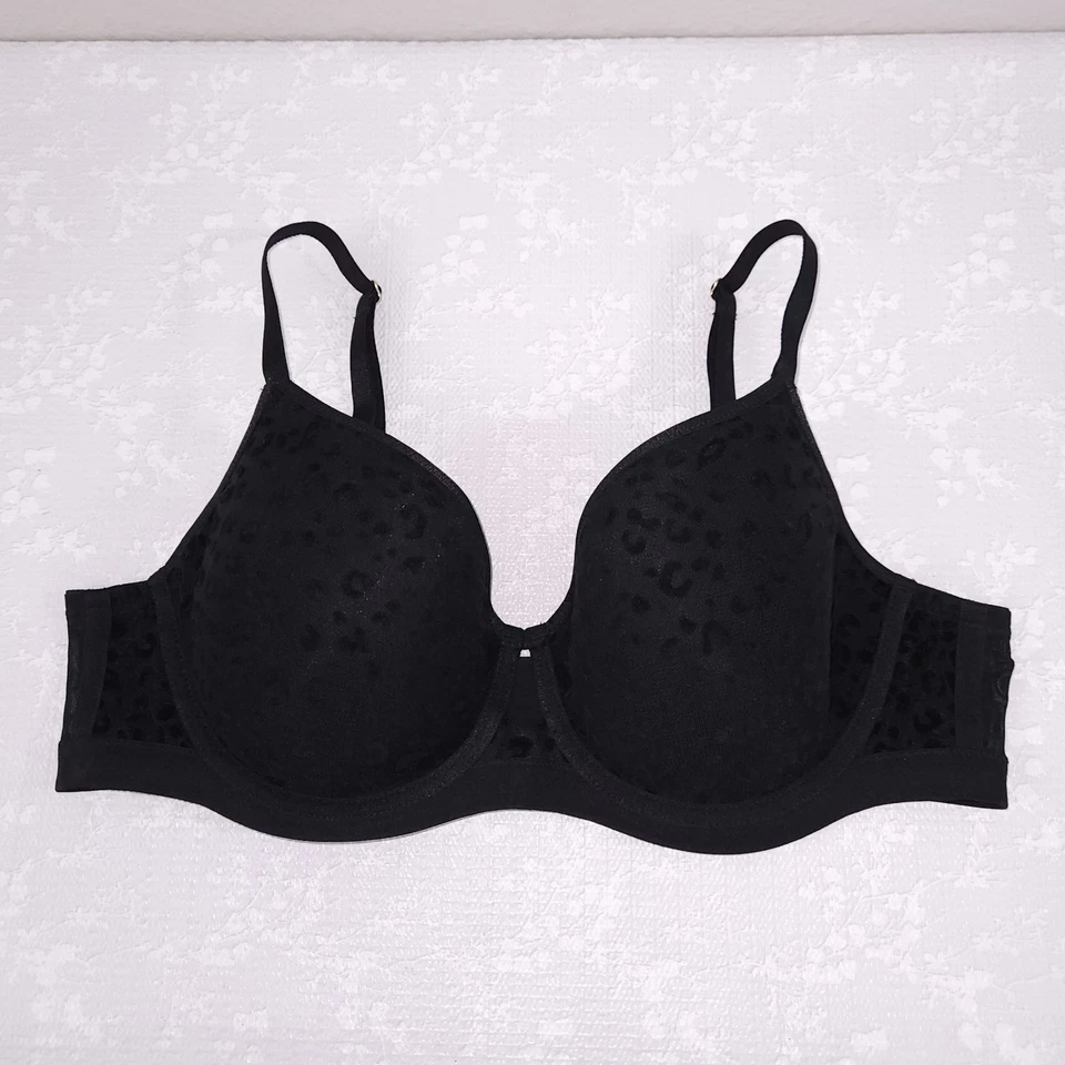 Sujetador SOMA Ligero Ligero Cobertura Perfecta 38C Terciopelo Flocado Animal Convertible Foto 3 de 4