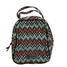 Vera Bradley Quilted Backpack Purse Brown Blue Patterned Small Bag
