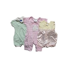 Vintage Avon Absorba Baby Girls Romper 3-6 Months Pink Striped Lot Of 3