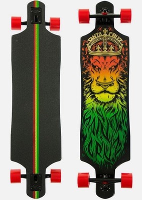 Santa Cruz Lion God Rasta Drop Thru 40'' Freeride Longboard Deck Complete