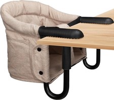 Portable Foldable Hook On High Chair for Baby 6-36M Travel Feeding Seat Khaki