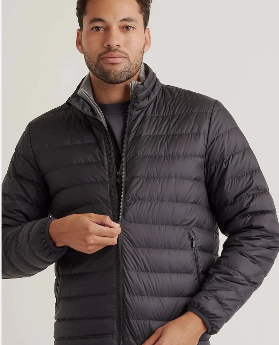 GUESS Men’s James Quilted Packable Puffer Jacket Size L Black NWT $150