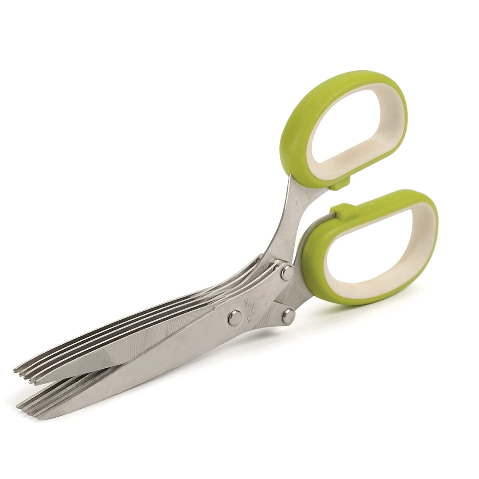RSVP International (SNIP) Stainless Steel 5 Blade Herb Scissors, Green/White
Opens in a new window o