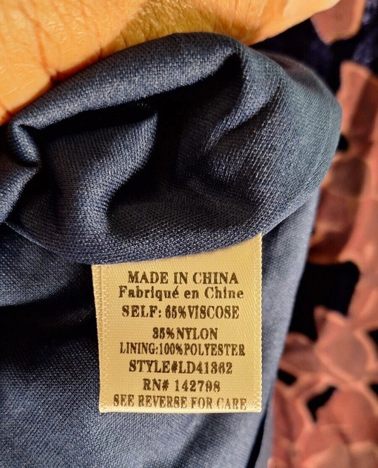 LOVERICHE Velvet Burnout Tunic Top Womens Sz M Floral Boho Lagenlook Boho Fairy - Image 4 of 4