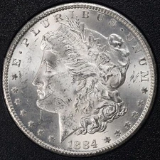1884-CC $1 GSA Morgan Silver Dollar in BU+ Condition #BH00869 w Box & COA