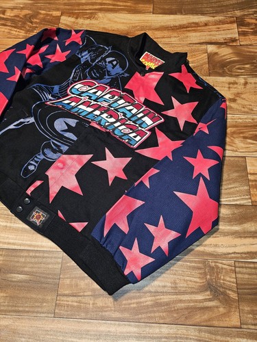 NEW Vintage JH Design Marvel Comics Captain America Jacket Coat Youth Size 2XL - Picture 6 of 11