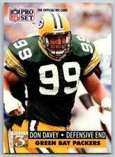 1991 PRO SET DON DAVEY GREEN BAY PACKERS #796
