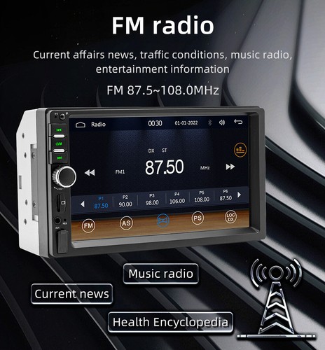 Radio de coche con pantalla táctil de 7" 2 Din Bluetooth Carplay estéreo Android reproductor de MP5 automático - Imagen 11 de 17