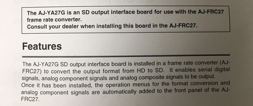 Scheda Panasonic AJ-YA27G HD To SD Frame Converter Per AJ-FRC27 - Picture 6 of 6