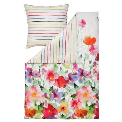 Estella Bettwäsche Set Aquarell 4703 985 multi Wendeoptik Blumen Mako Satin - Bild 1 von 4