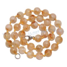 Natural Yellow Citrine Quartz Round Gemstone Beads Necklace 14-50" 6/8/10mm