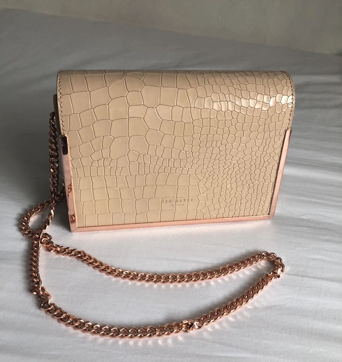 Ladies Ted Baker bag - Pink Leather - Croc - Side bag, cross body