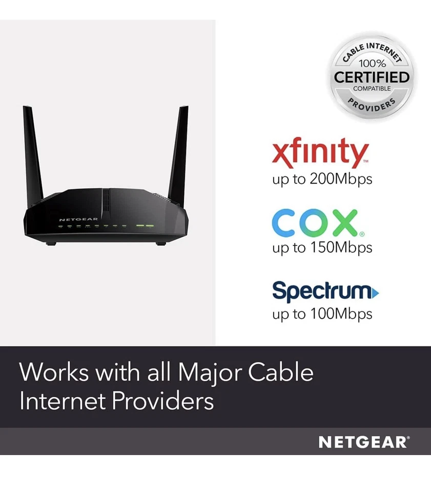 Netgear AC1200 WiFi Cable Modem Router-Open Box - Image 2 of 4