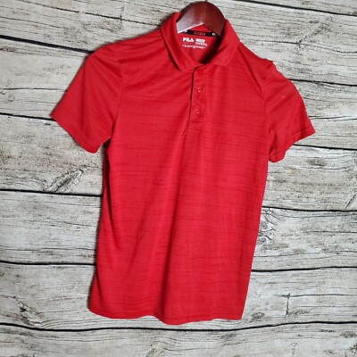 Kids Fila Sport Live In Motion Red Polo Shirt Size L (14/16)