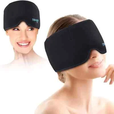 NEWGO Migrane Relief Head Ice Wrap, Reusable Hot Cold Therapy Headache Hat Ice