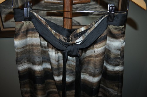 Gonna donna Apostrofo tg 8 nero/marrone/bianco stampa astratta 100% poliestere - Foto 2 di 5