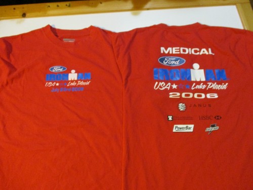 FORD IRONMAN TRIATHLON 2006 LAKE PLACID NY MEDICAL + T-SHIRT LARGE ZORREL BRAND