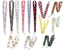 FLOWER Lanyard~Lavender HIBISCUS Floral DAISY Poppy Cherry Blossom~ID Neck Strap
