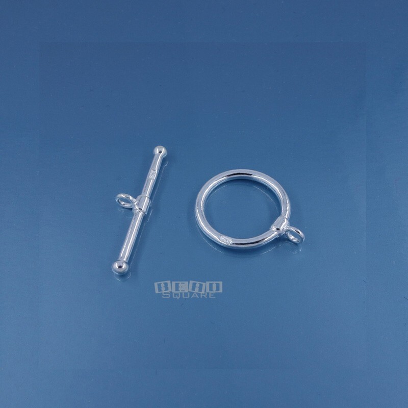 Solid .925 Sterling Silver Round Toggle Clasp Set Connector [Size: 8mm ...