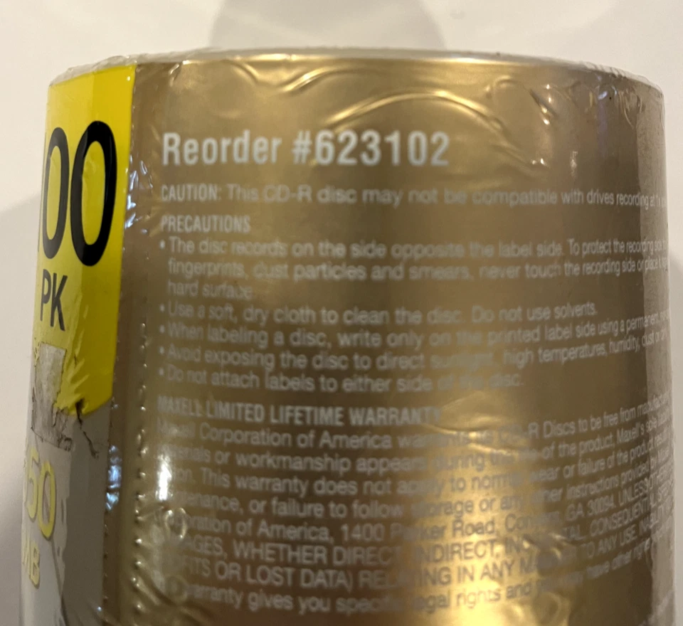 Maxell CD-R Discs Recordable 650MB/74 Min/1x to 40x Pack of 98 NEW But Opened - Image 4 of 4