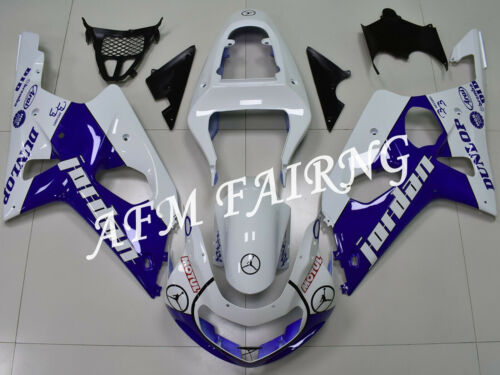 Blue White Jordan ABS Injection Mold Bodywork Fairing Kit for GSXR1000 2000-2002 - Afbeelding 1 van 6