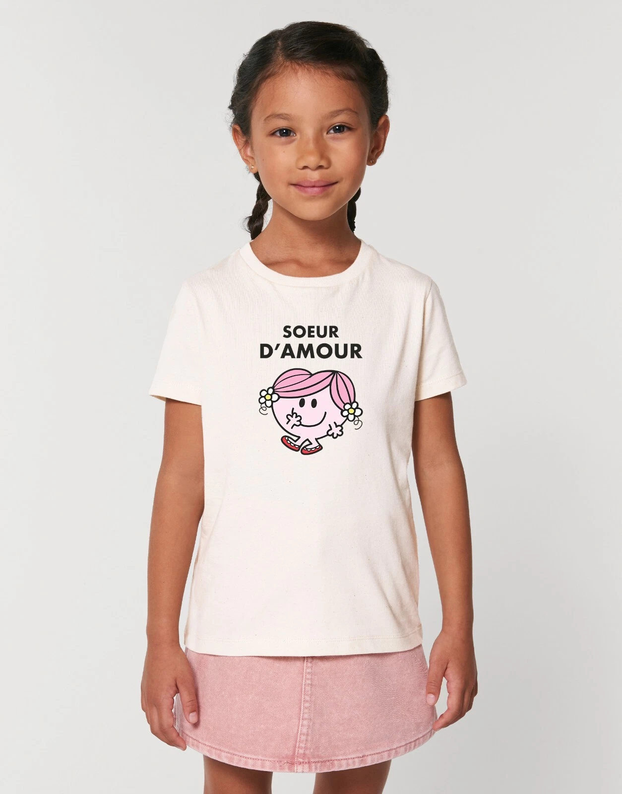 Short Sleeve Girl T-Shirt SOEUR D AMOUR White Color