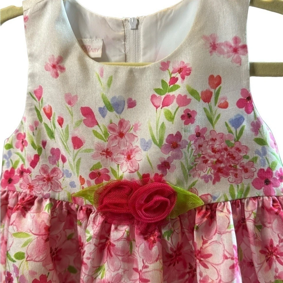 Bonnie Baby Beautiful Floral Formal Baby Girl Sleeveless Dress. - Image 2 of 4