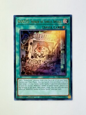 WANTED: Seeker of Sinful Spoils Ultra Rare RA03-EN074 1st Edition Gem Mint  