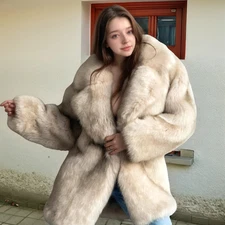 Women Full Pelt Real Fox Fur Coat Short Jacket Natural Fur Overcoat Warm Outwear