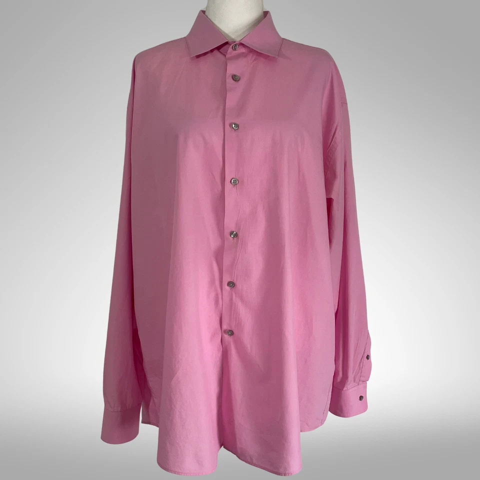Calvin Klein Men's 100% Cotton Solid Pink Dress Shirt 18.5 34/35 Regular Fit - Image 2 of 4