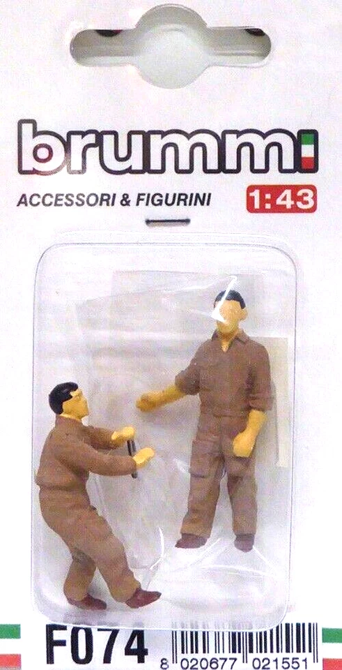 FIGURINI MECCANICI (2) SPOSTANO AUTO (SC.FERRARI 1961) 1/43 Brumm  F074 - Immagine 2 di 2
