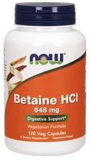 NOW Foods BETAINE HCL Pepsin 120 Cap hydrochloride hci digestive enzyme 07/26EXP