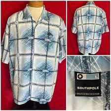NEW VINTAGE Y2K Southpole South Pole Brand Button Down Shirt Size AOP 100 Poly