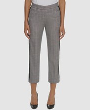 Tommy Hilfiger Womens Brown Printed Side-Striped Straight-Leg Pants Size 2