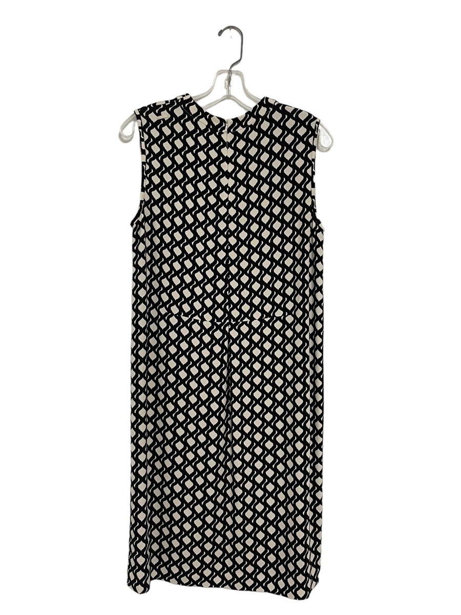 【関税&送料込】Max Mara Abito Venere MaxMara Nemi Printed Shift Dress Size 6 Black White