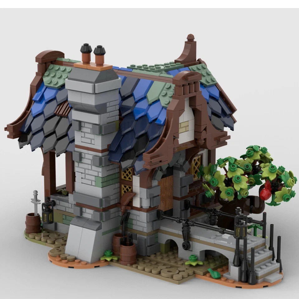 MOC: 5-in-1 Medieval Town Bundle with House, Windmill, Town Market 2164 Pieces - Image 3 of 4