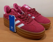 ADIDAS GAZELLE BOLD WOMENS PINK LOW TOP TRAINERS SNEAKERS SIZE UK5 EU38 SHOES