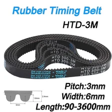 HTD-3M-6mm Open Timing Belt 6mm Wide Select 90mm-3600mm for CNC Step Motor
