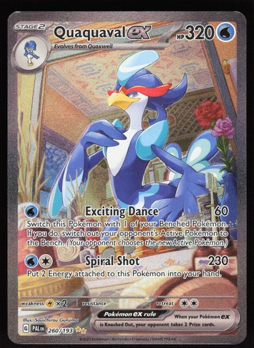 POKEMON QUAQUAVAL EX PALDEA EVOLVED 260/193 HOLO SPECIAL ILLUSTRATION RARE LP